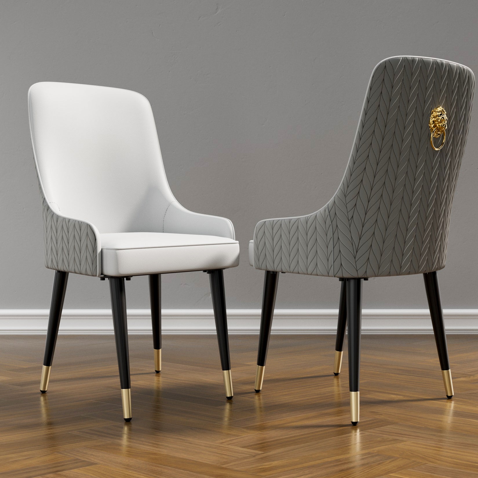 2PCS Dining Chairs Microfiber Silicone Leather Kitchen Dining Chairs