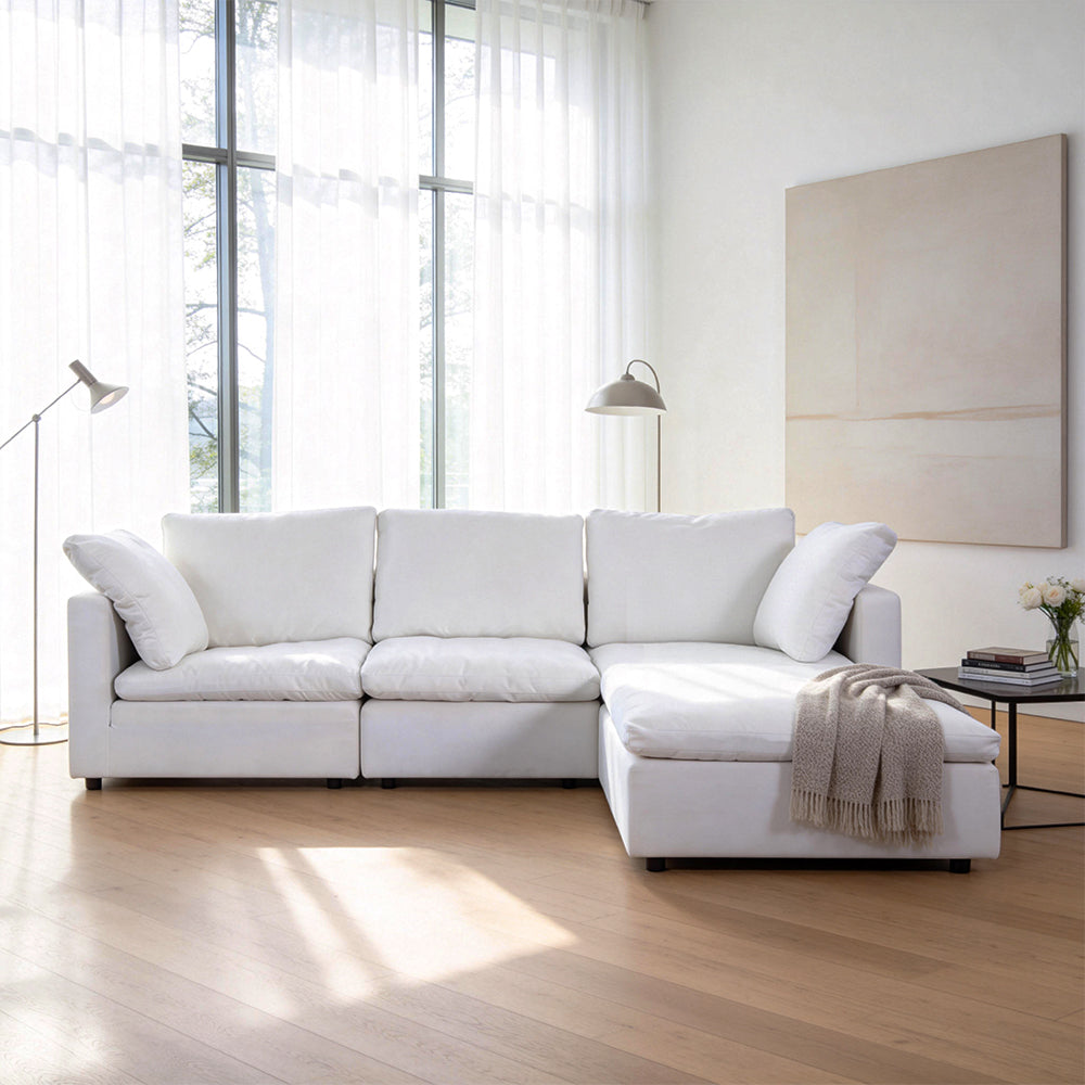 Oversized Modular Sectional Sofa with Movable Ottoman