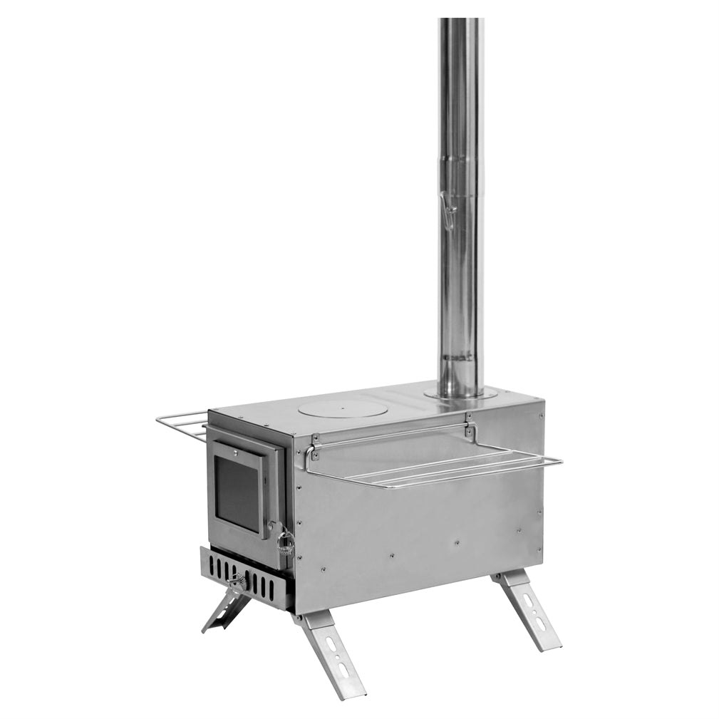 Stainless Steel Wood Stove Wood Burning Stove w/ Elbow Pipe