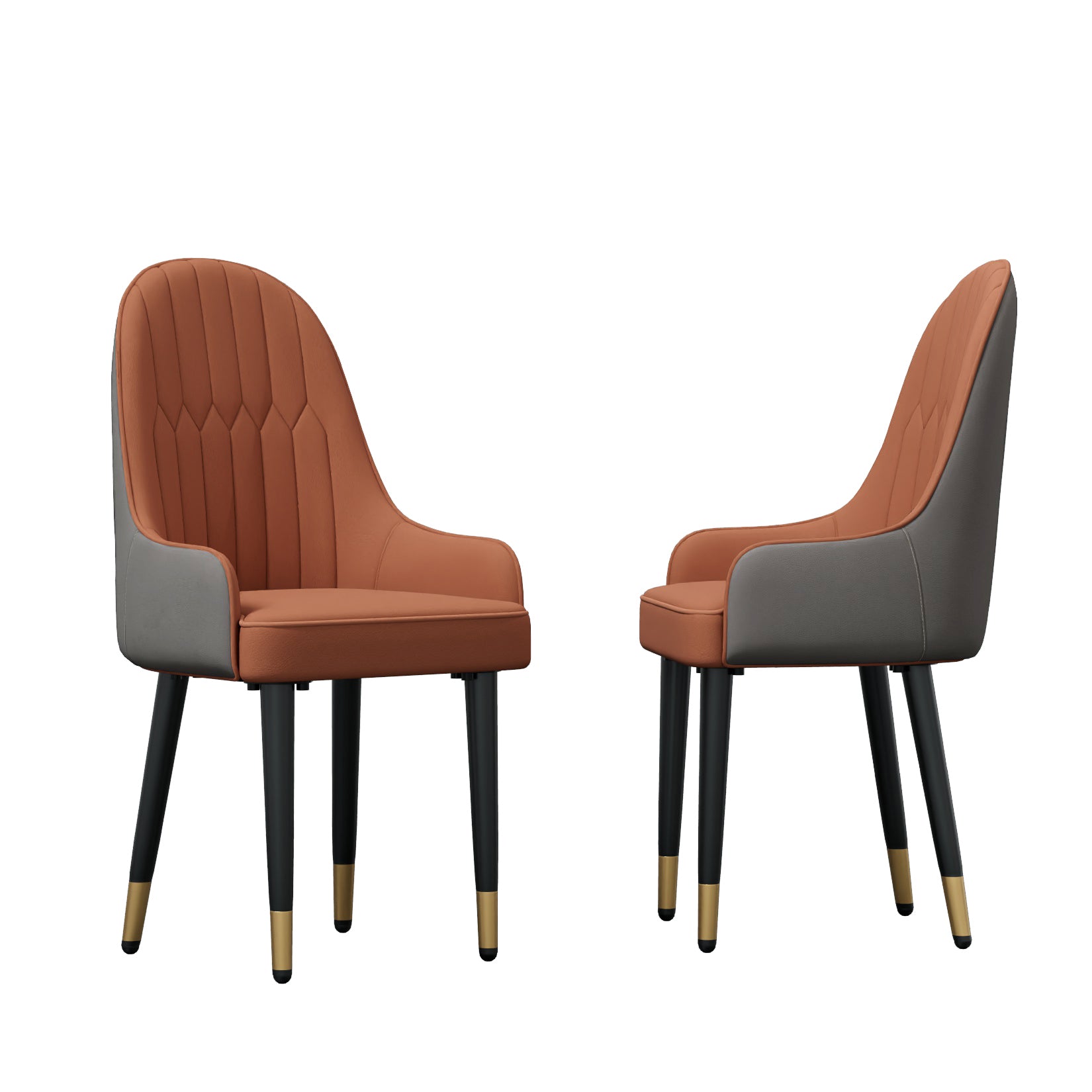 Modern Dining Chairs Set of 2 Leather Dining Room Kitchen Accent Chair