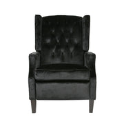 Eeeza Classic High-Back Tufted Armchair, Wingback, Birch, Black