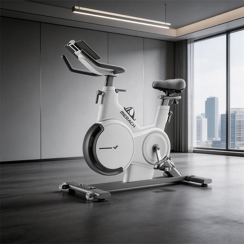 Merach white Exercise Bike,32-level resistance adjustment
