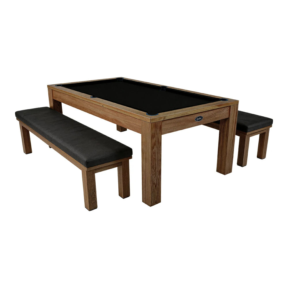 RASSON P4 English Pool Table with Dining Top, Solid Wood, 7ft