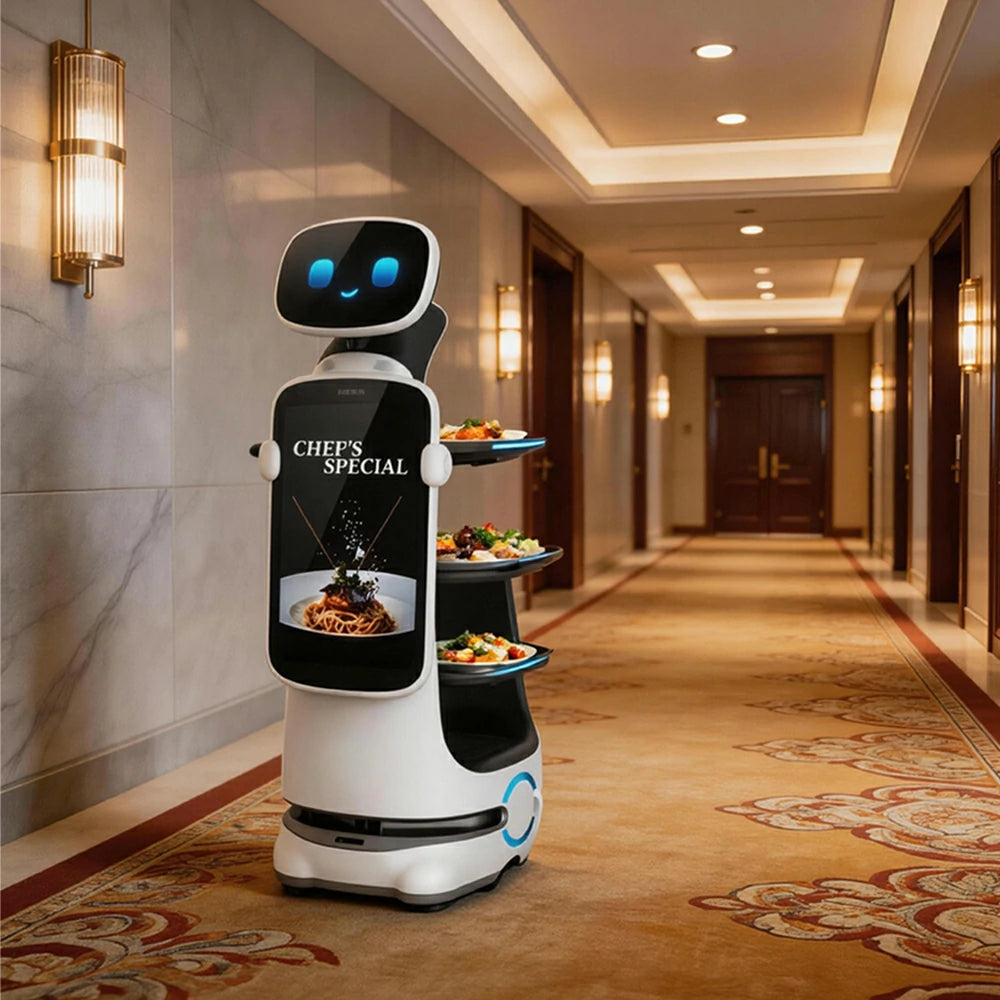 KEENON T10 Smart Delivery Robot with Screen for Dinning Room, 4-layer