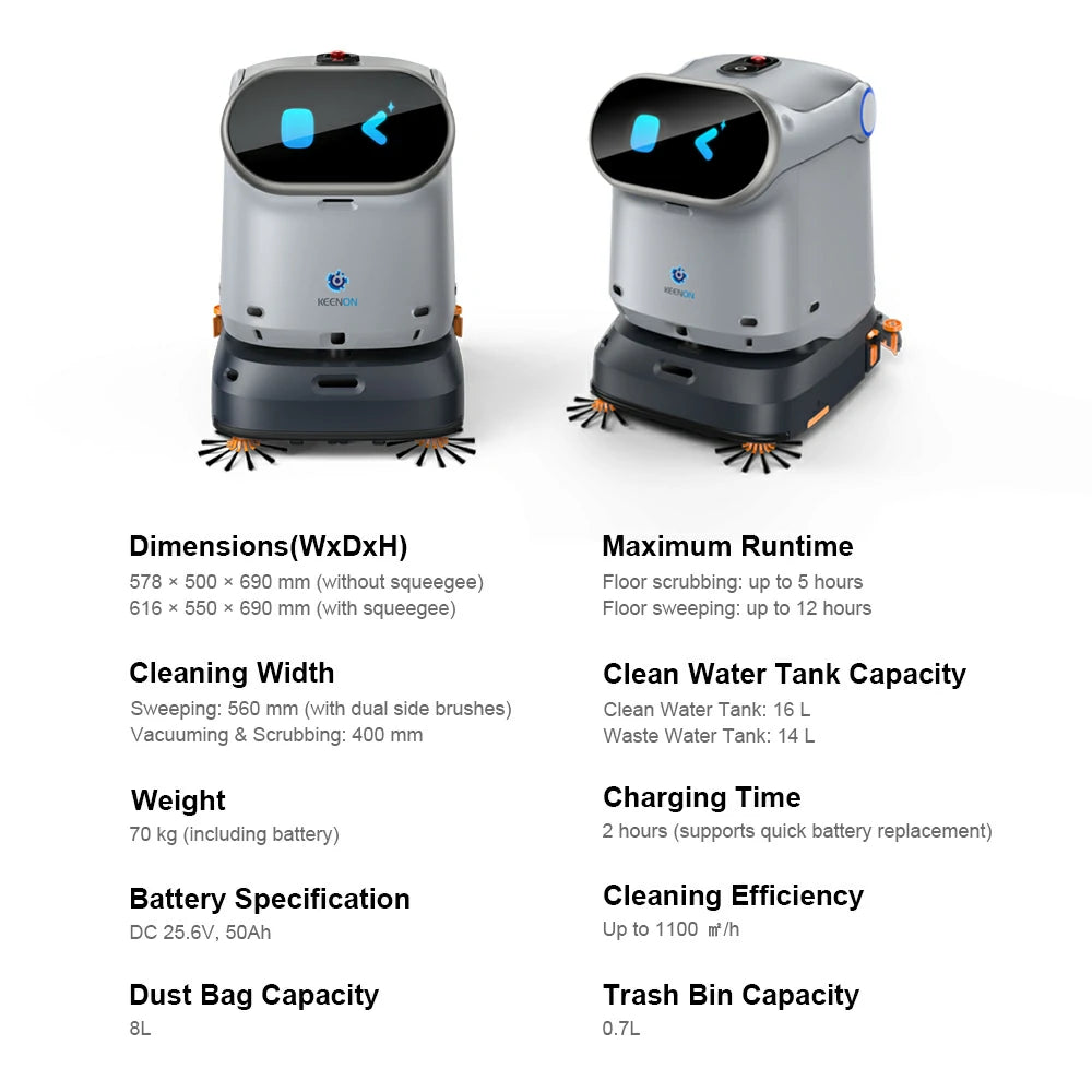 KEENON C40 Professional Robot Floor Cleaner for Small to Medium Spaces