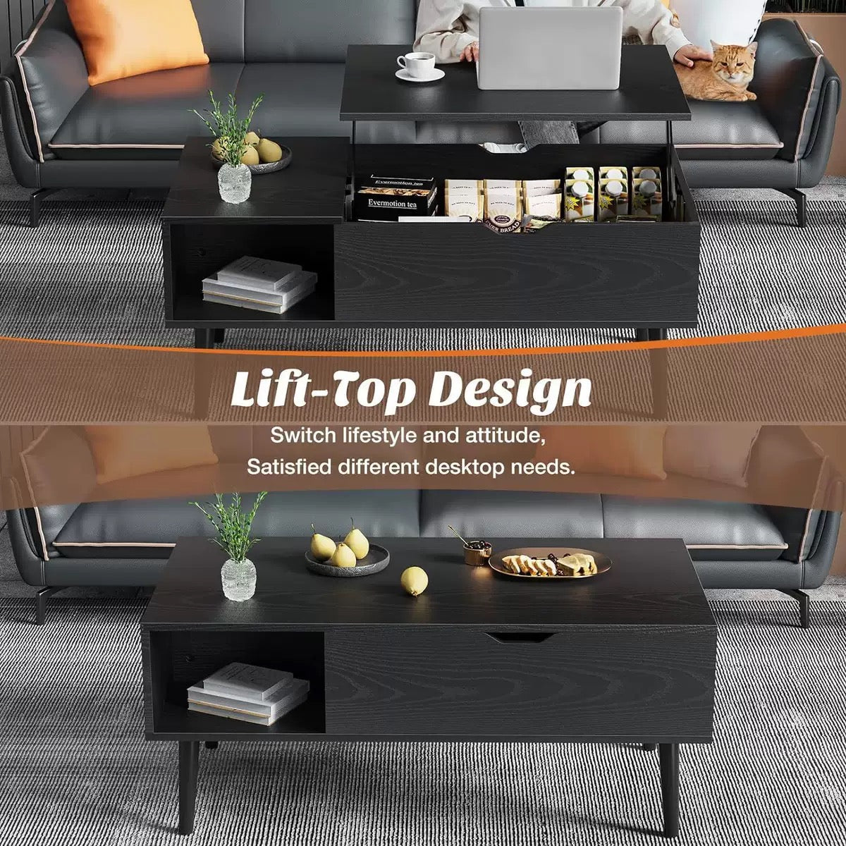 Adjustable Height Lift-top Coffee Table