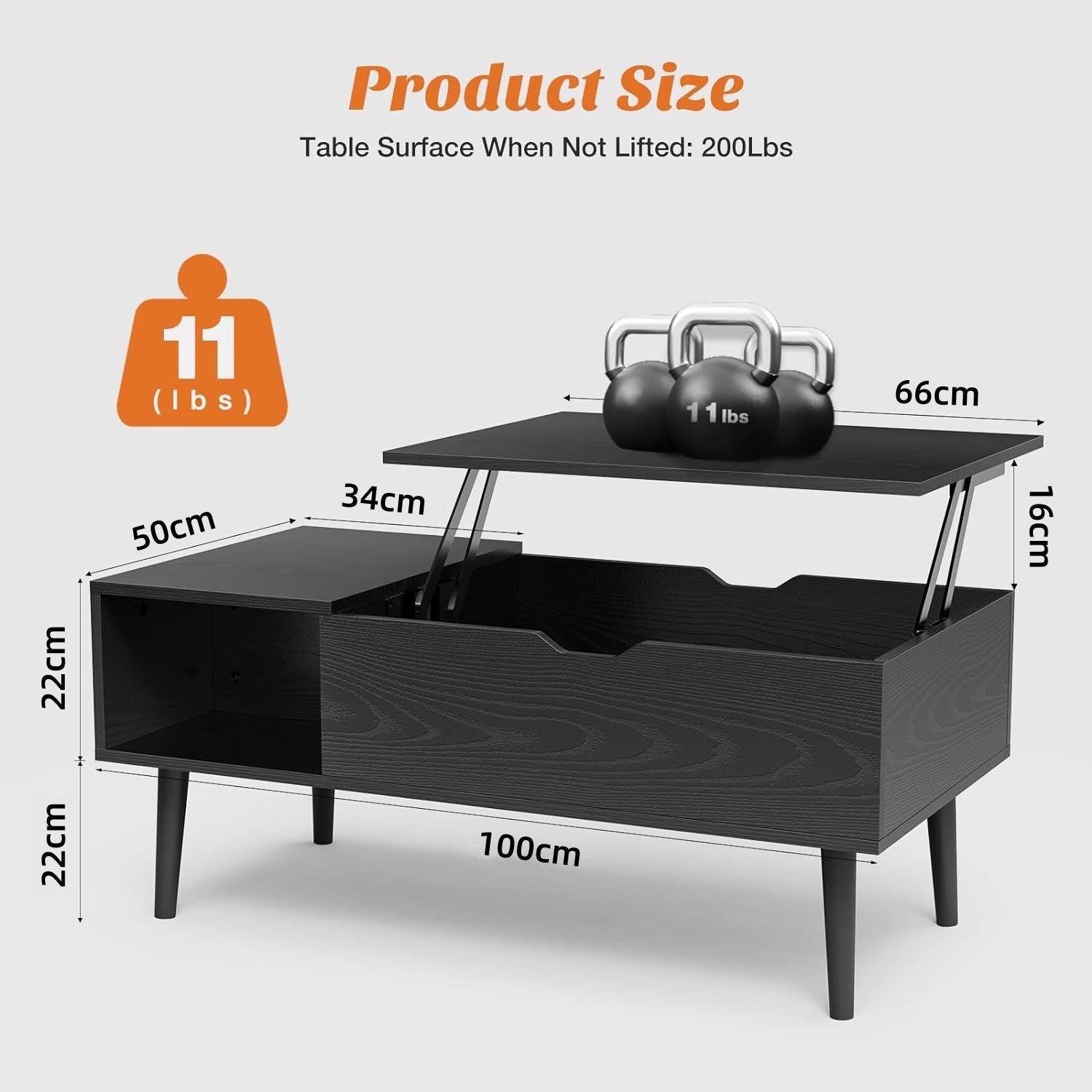 Adjustable Height Lift-top Coffee Table