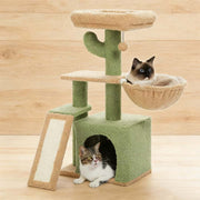 Cactus Cat Tree, Multi-Level Cat Tower with Scratching Ramp, Condo & H