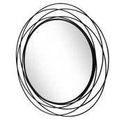 80CM Black Metal Wire Frame Round Wall Mirror Art Mirror fr Home Decor