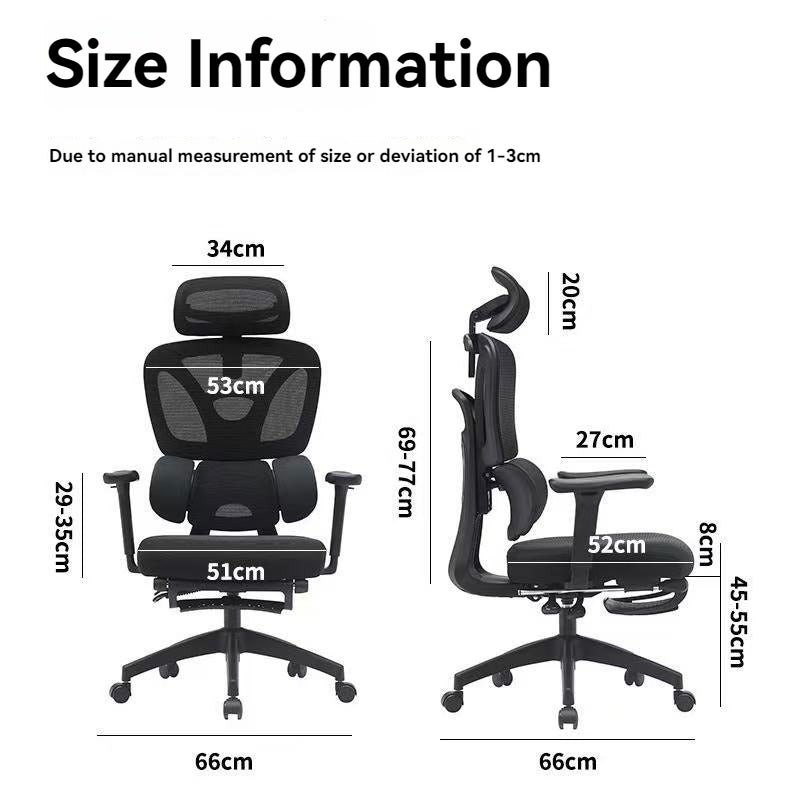 Ergonomic Chair, 200kg Capacity, Lumbar Support, Footrest