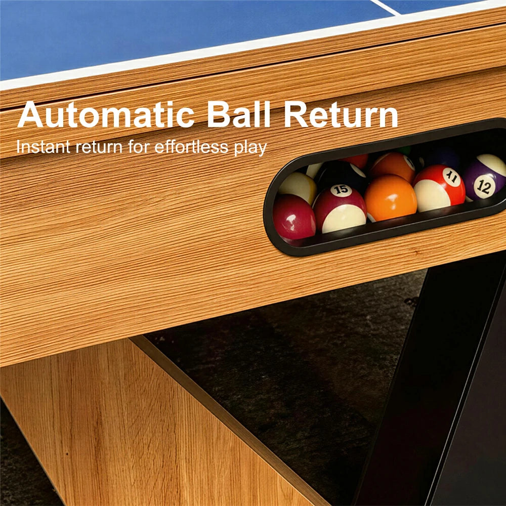 8FT Billiard Pool Table with Ball Return Full Accessories