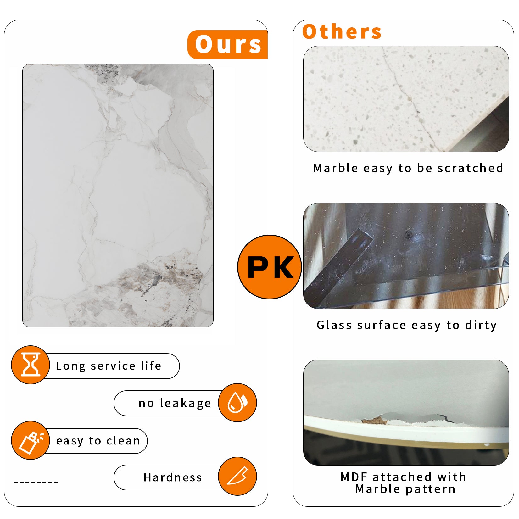 120CM Length Dining Kitchen Table for 4-6 People Sintered Stone Top
