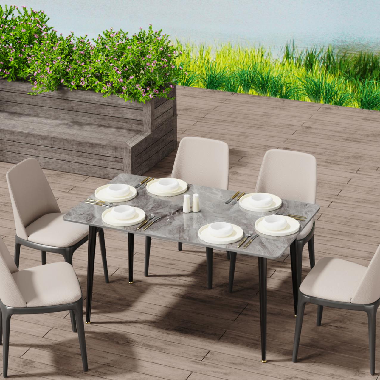 120CM Length Dining Kitchen Table for 4-6 People Sintered Stone Top