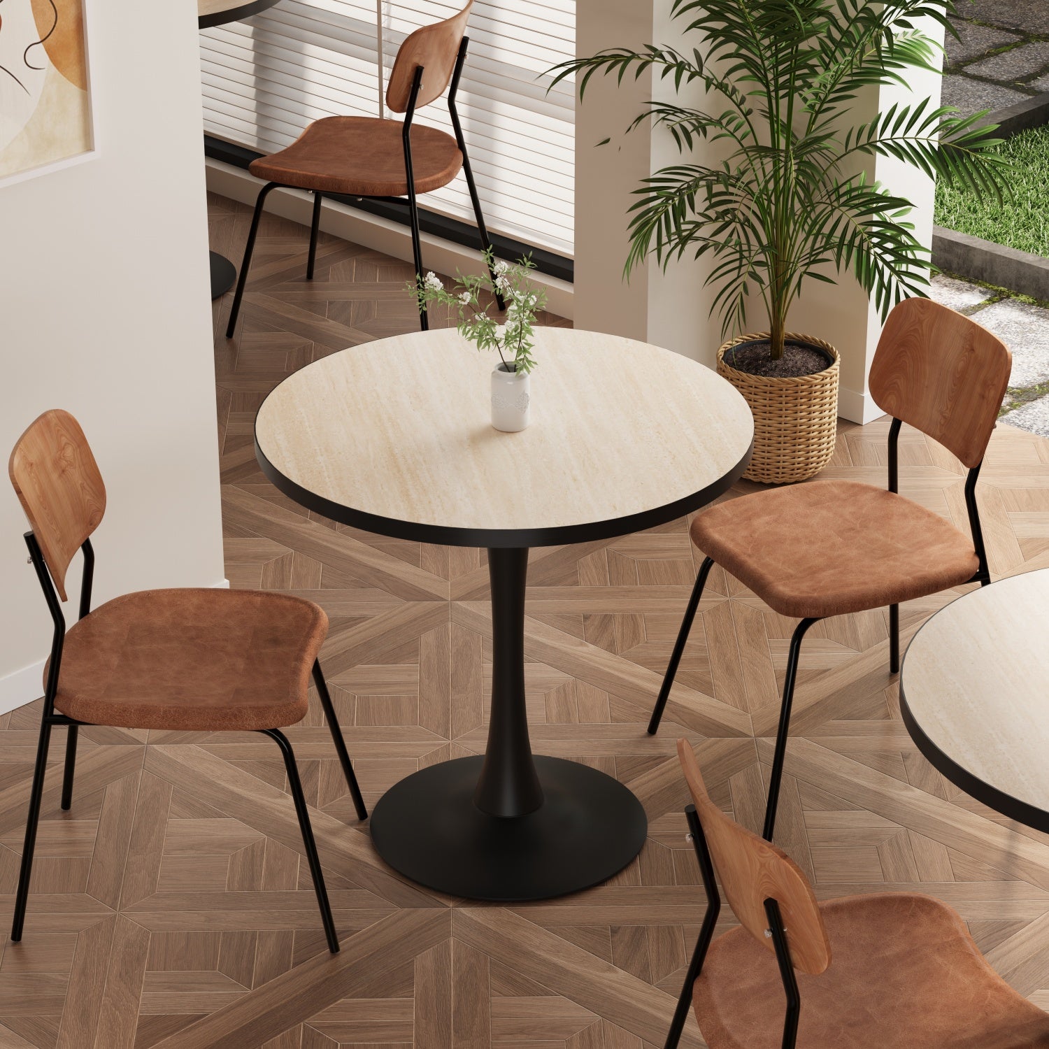 80cm Tall Leisure Round Dining Table Furniture Coffee Table 2-3 People