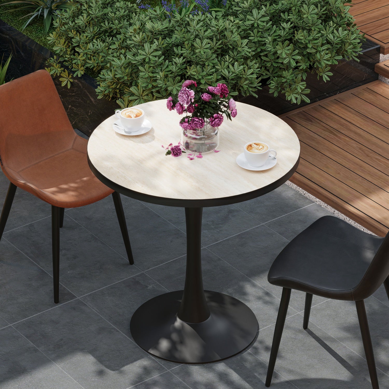 80cm Tall Leisure Round Dining Table Furniture Coffee Table 2-3 People