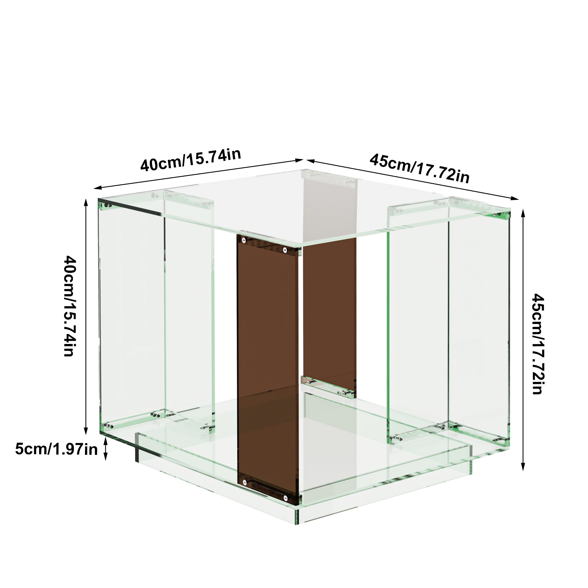 Square Acrylic End Side Table Record Player Table Nightstand for Home