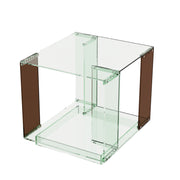 Square Acrylic End Side Table Record Player Table Nightstand for Home