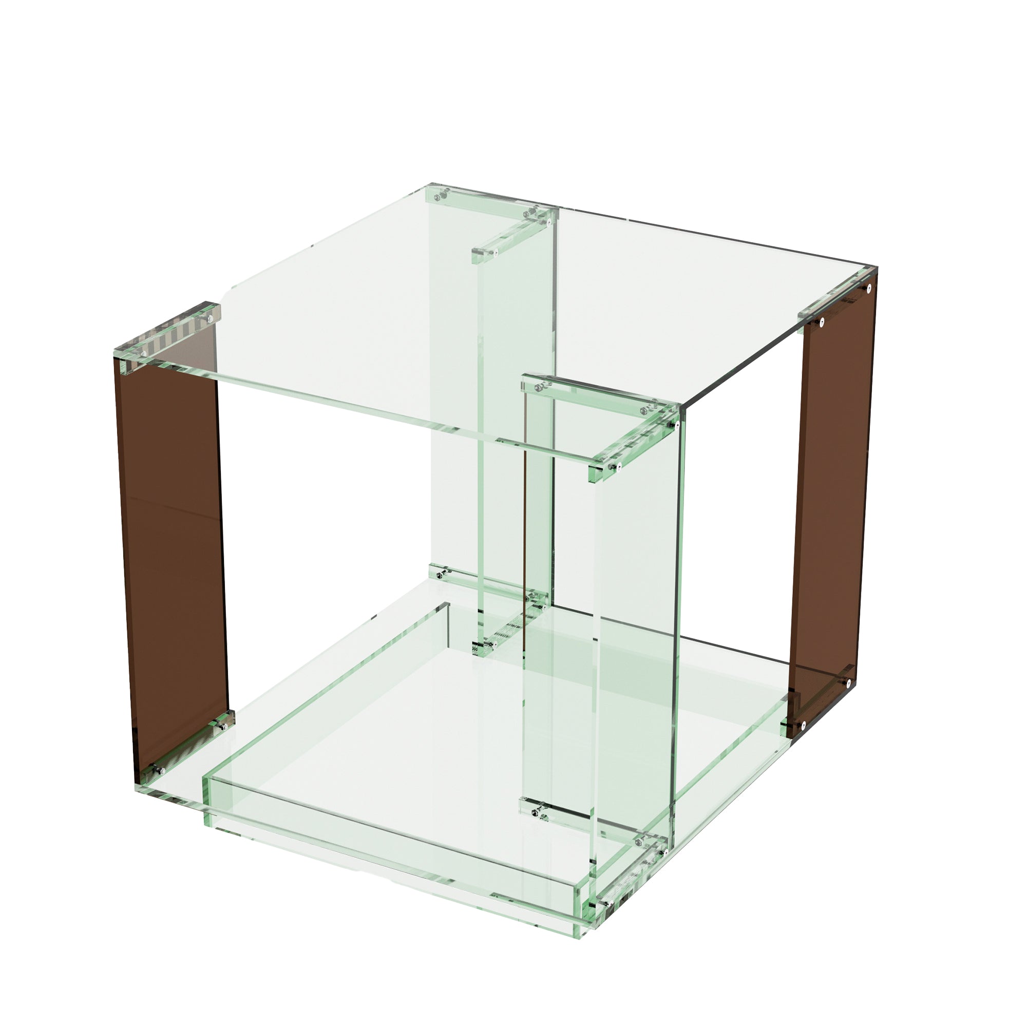 Square Acrylic End Side Table Record Player Table Nightstand for Home