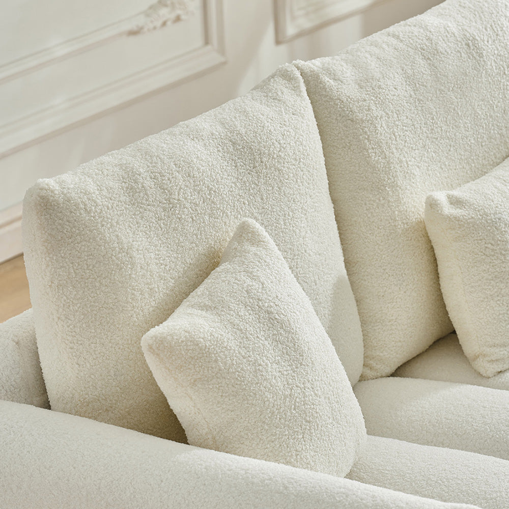 92-inch high-quality teddy fur fabric corner sofa