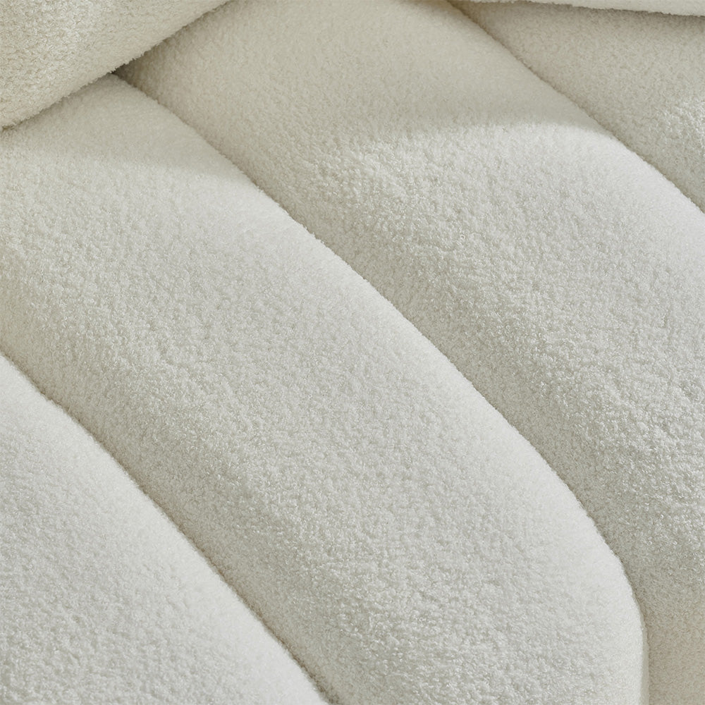 92-inch high-quality teddy fur fabric corner sofa