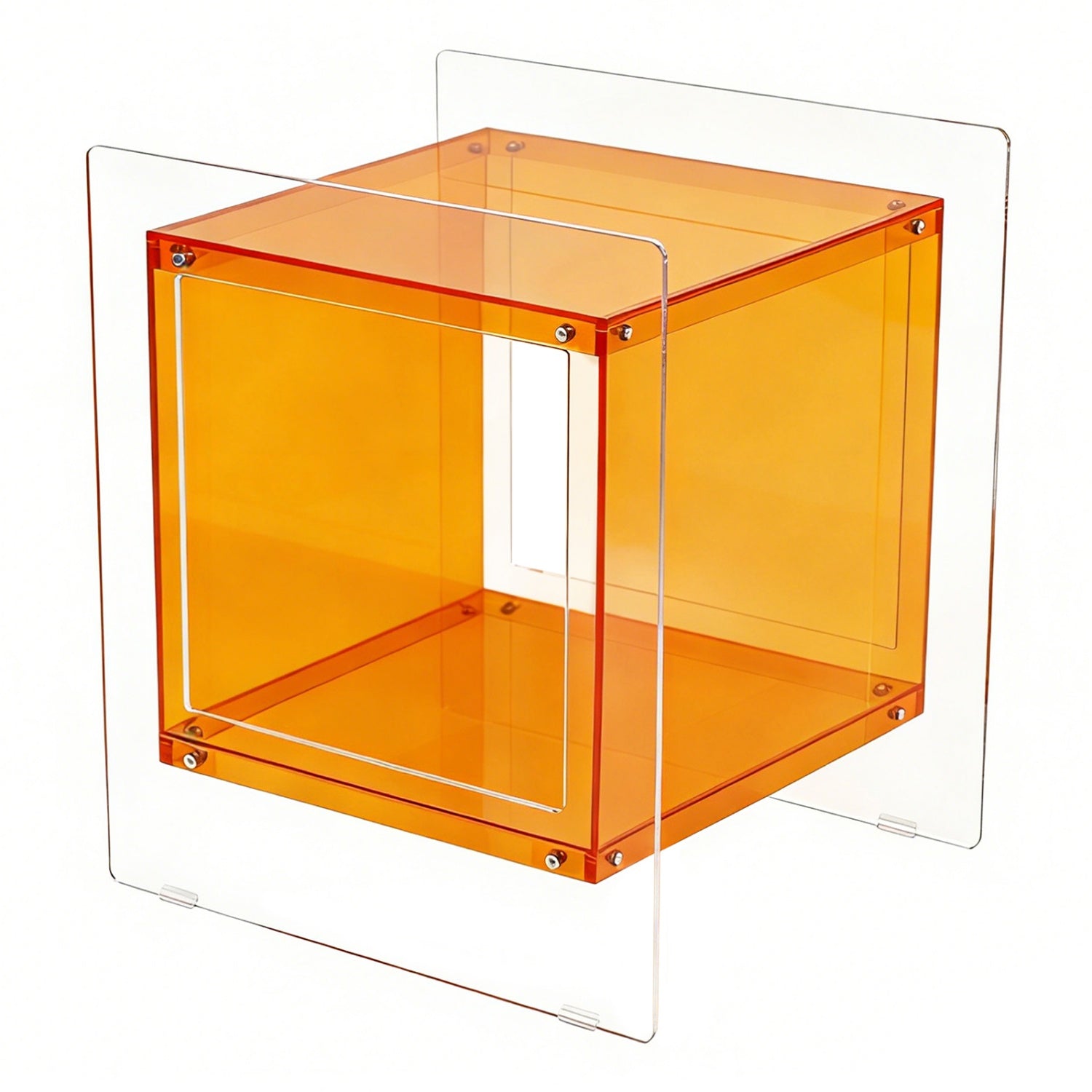 Square Acrylic End Side Table Record Player Table Bedside Home Decor