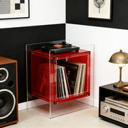 Square Acrylic End Side Table Record Player Table Bedside Home Decor