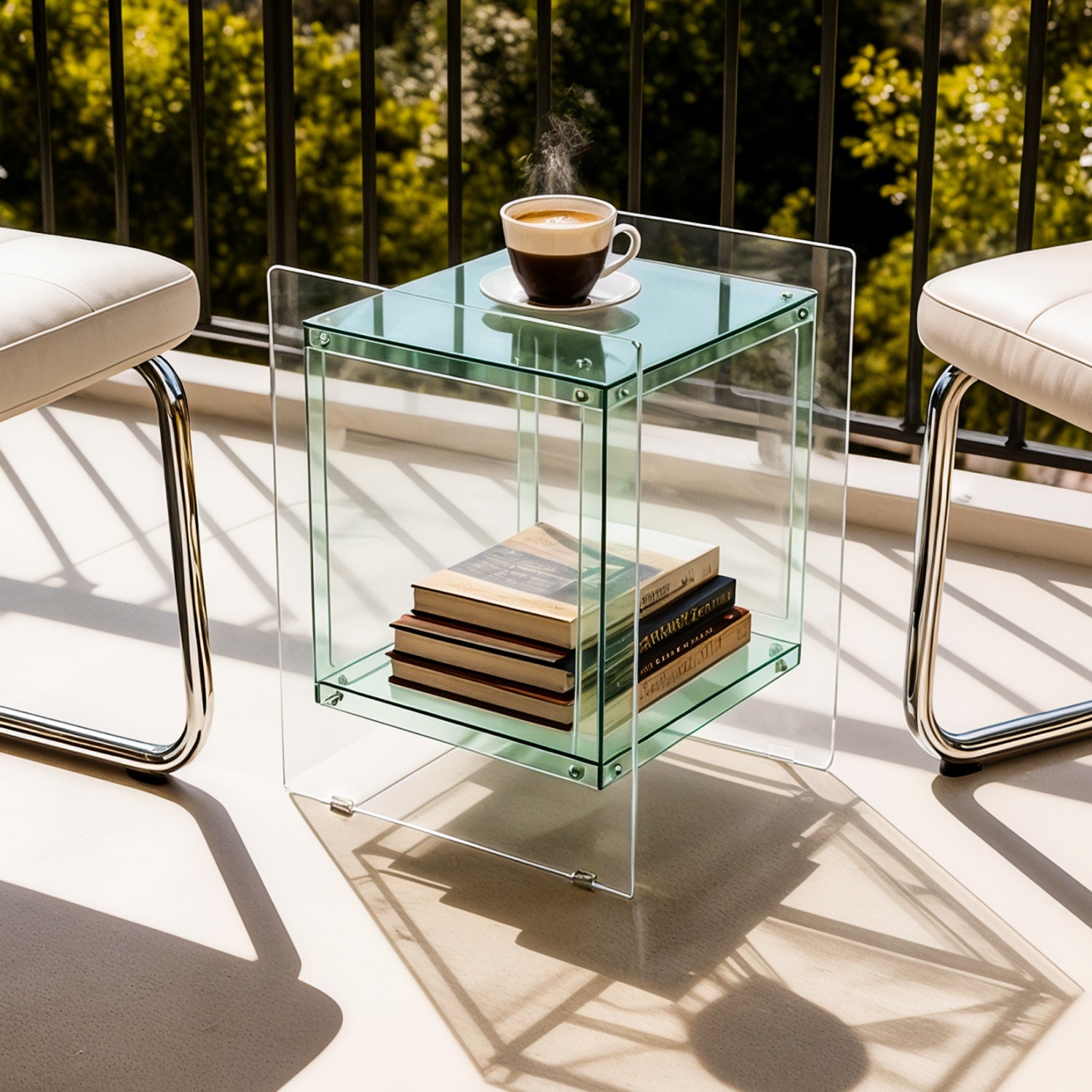 Square Acrylic End Side Table Record Player Table Bedside Home Decor