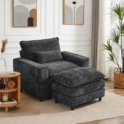Comfort Combo: Single Sofa and Portable Footstool