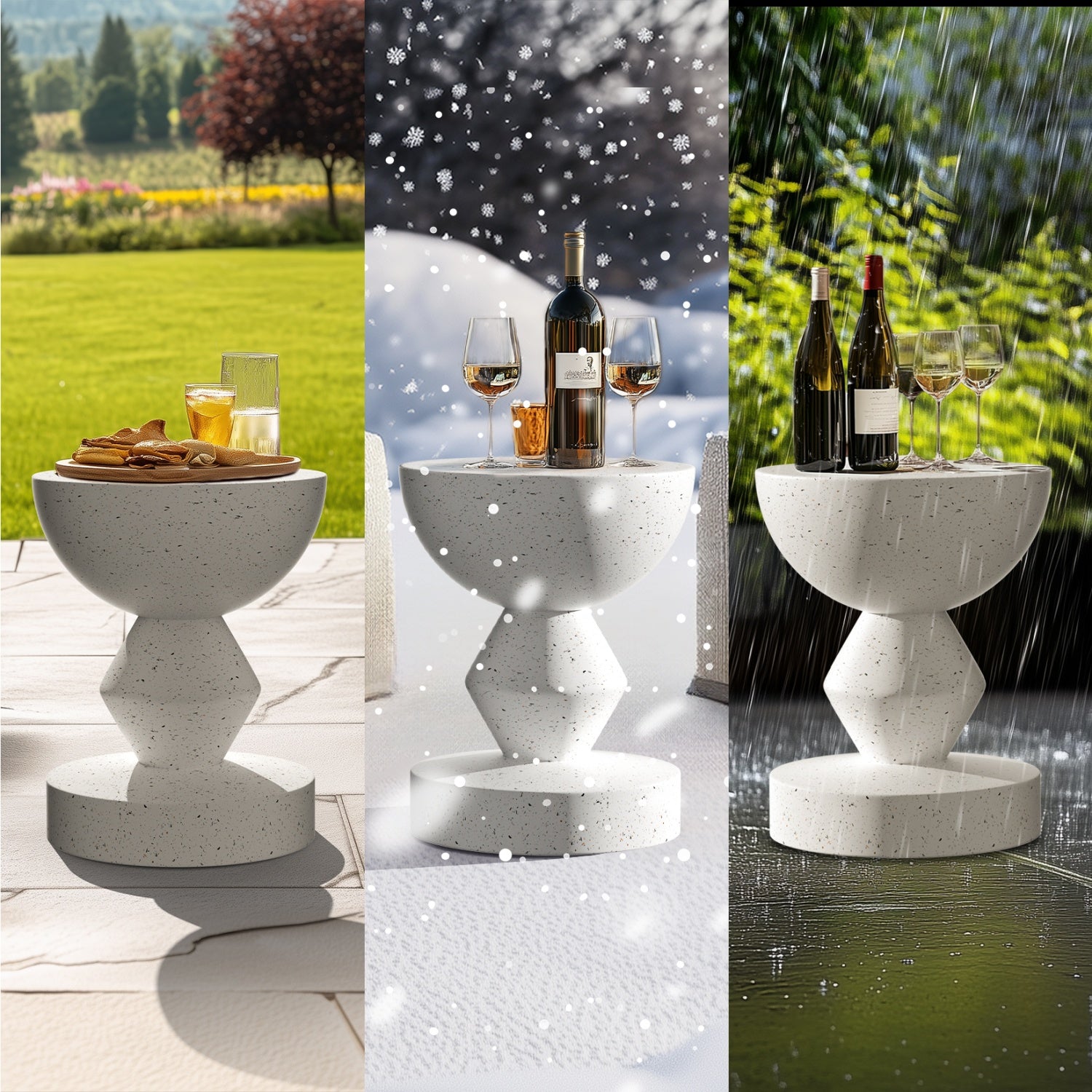 Sofa Side Table for Indoor Outdoor Concrete Accent End Table Furniture