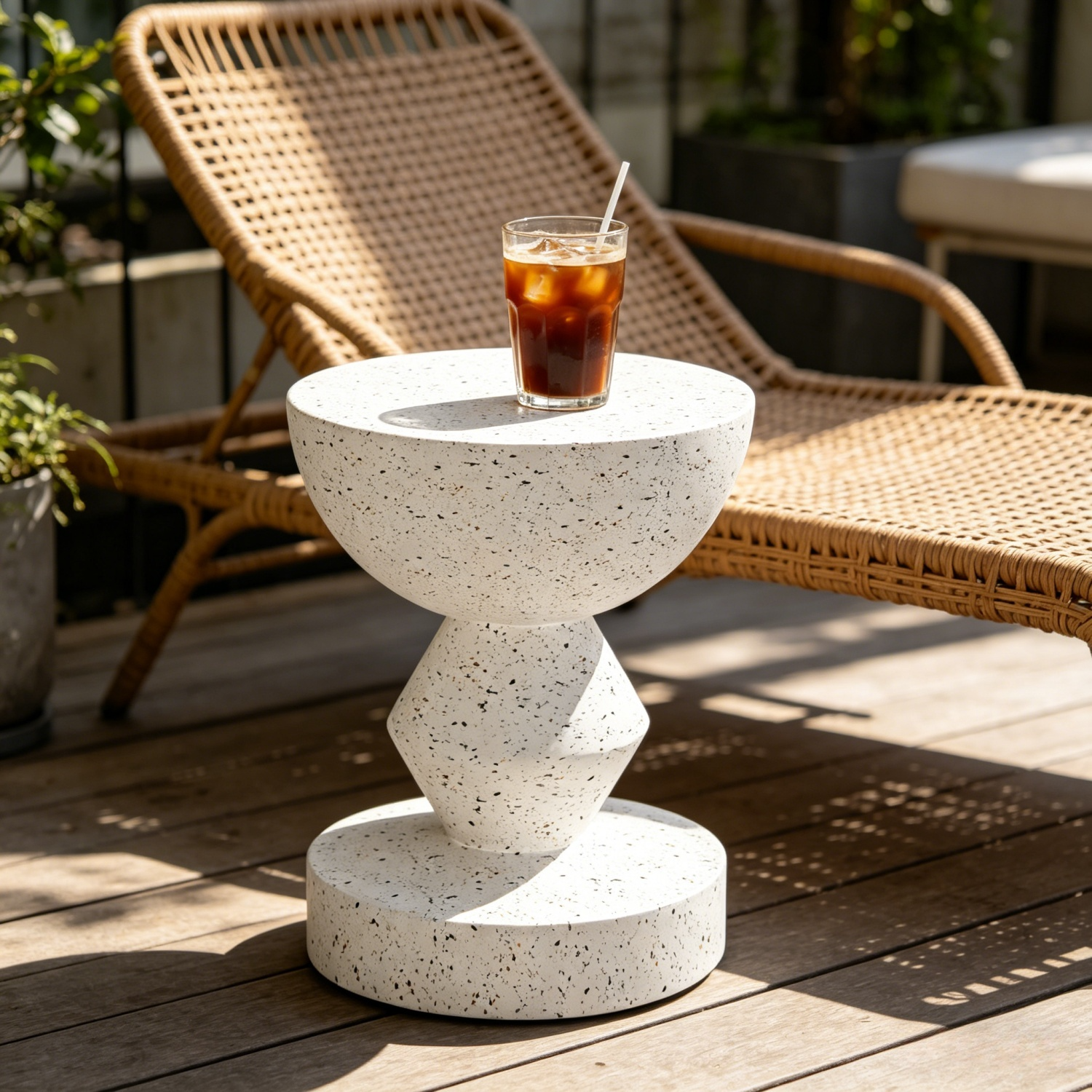 Sofa Side Table for Indoor Outdoor Concrete Accent End Table Furniture