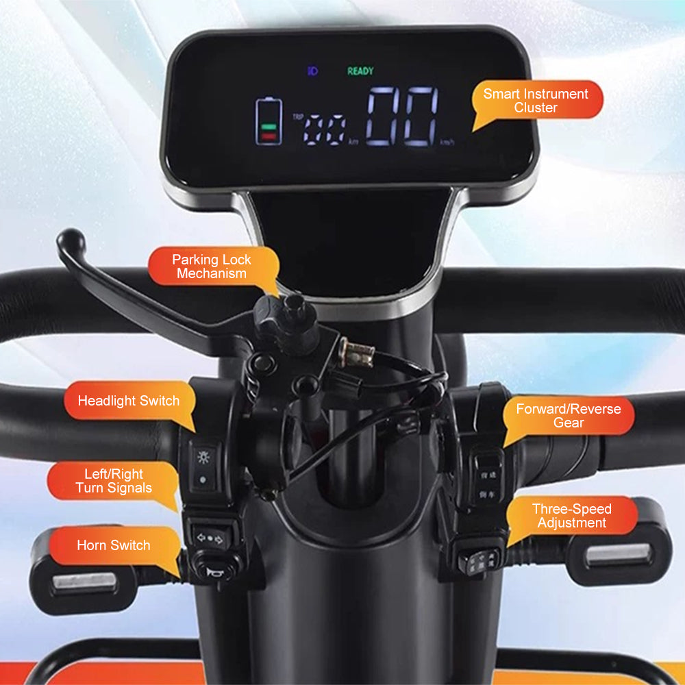 Eeeza M4 4-Wheel Electric Mobility Scooter for Senior, 600W 60V 20Ah