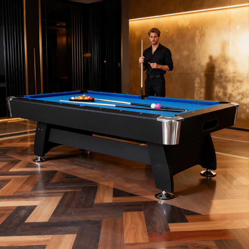 Billiard Table with Velvet tablecloth and Accessories, 7Ft, Blue