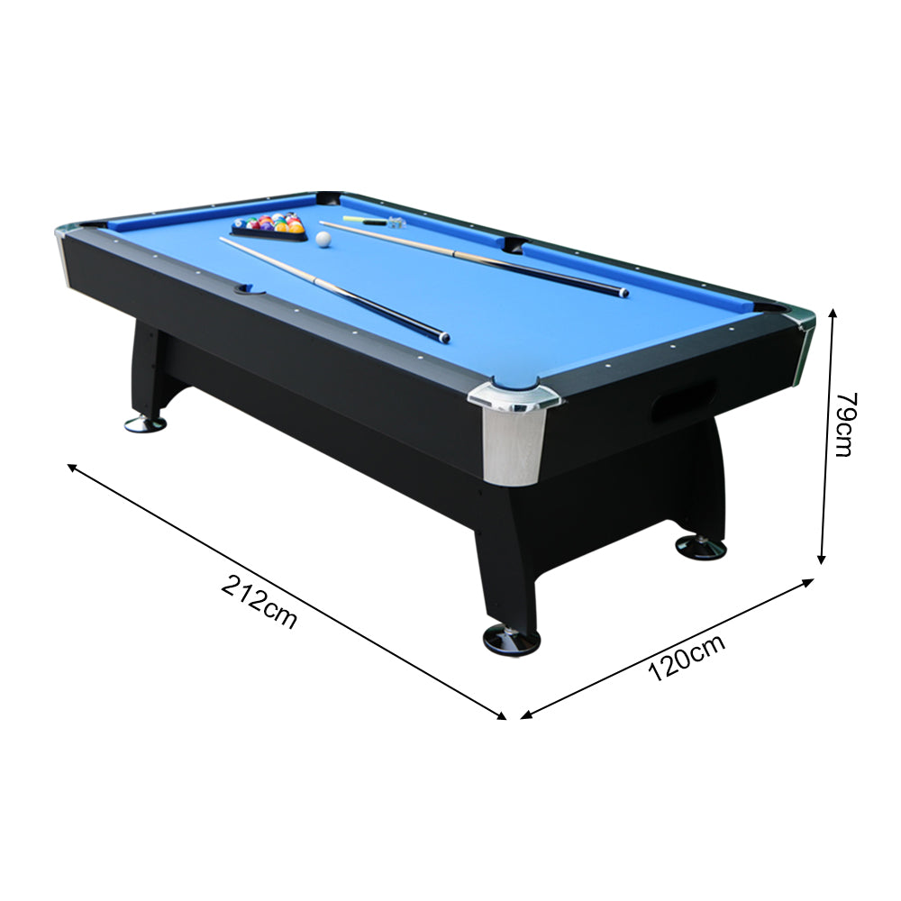 Billiard Table with Velvet tablecloth and Accessories, 7Ft, Blue