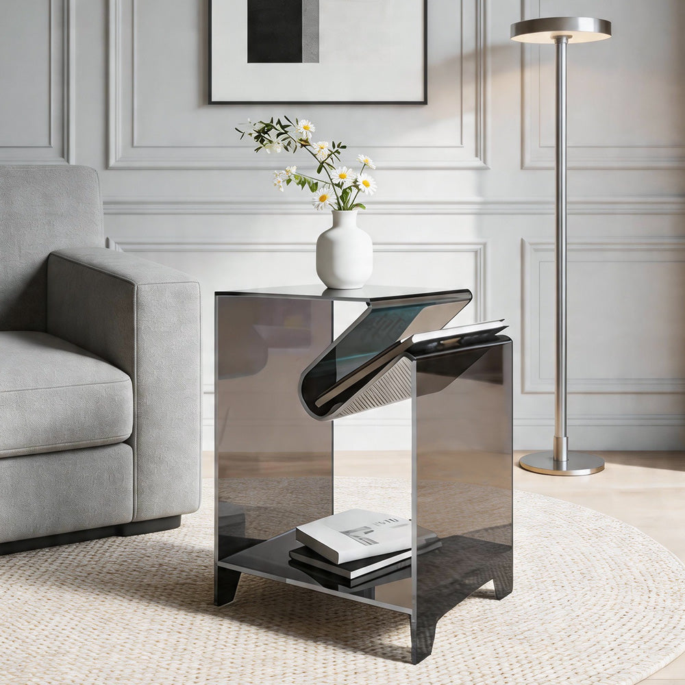 Acrylic Side Table,Bedside Table Nightstand for Bedroom Living Room