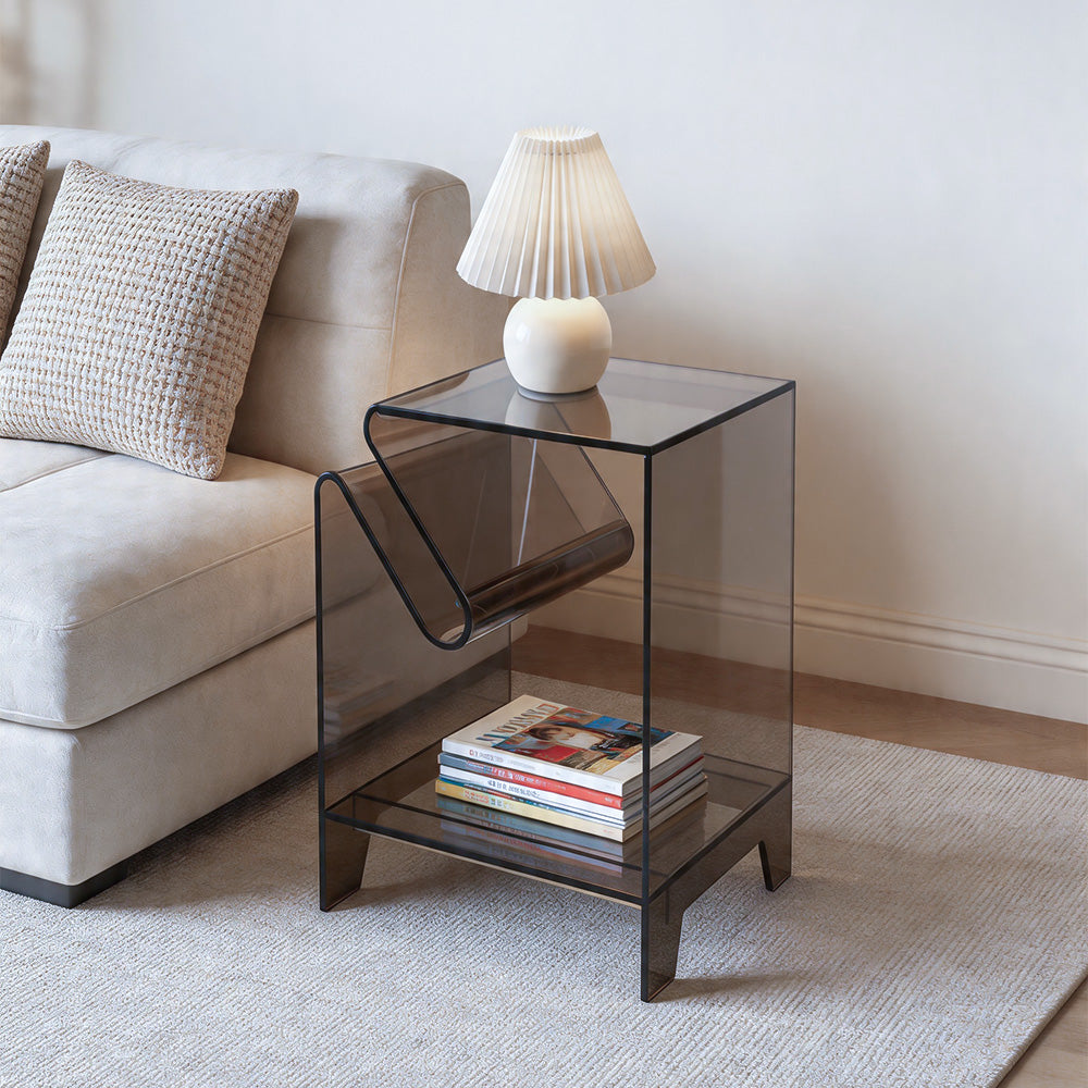 Acrylic Side Table,Bedside Table Nightstand for Bedroom Living Room