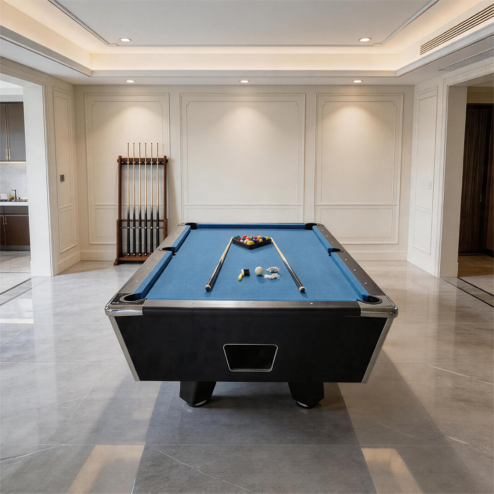Coin-Operated Billiard Table, Complete with all Accessories, 7FT