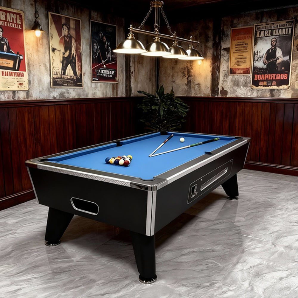 Coin-Operated Billiard Table, Complete with all Accessories, 7FT