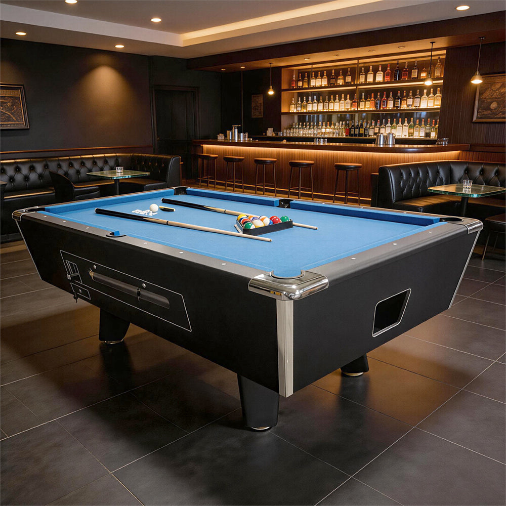 Coin-Operated Billiard Table, Complete with all Accessories, 7FT