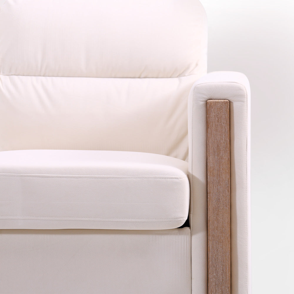 Modern Beige/Grey Comfortable 3-Seater Fabric Upholstered Sofa