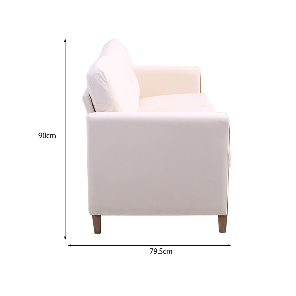 Modern Beige/Grey Comfortable 3-Seater Fabric Upholstered Sofa