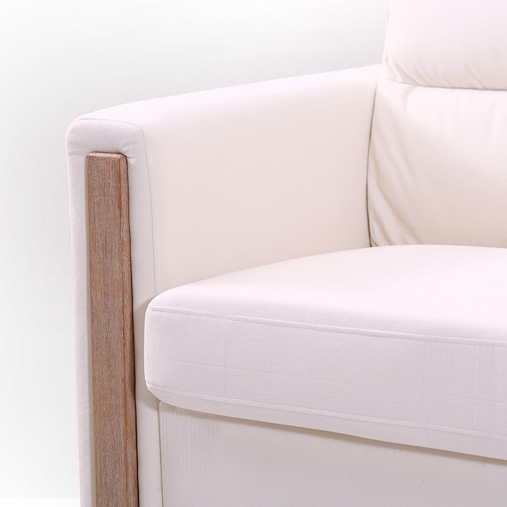 Modern Beige/Grey Comfortable 3-Seater Fabric Upholstered Sofa