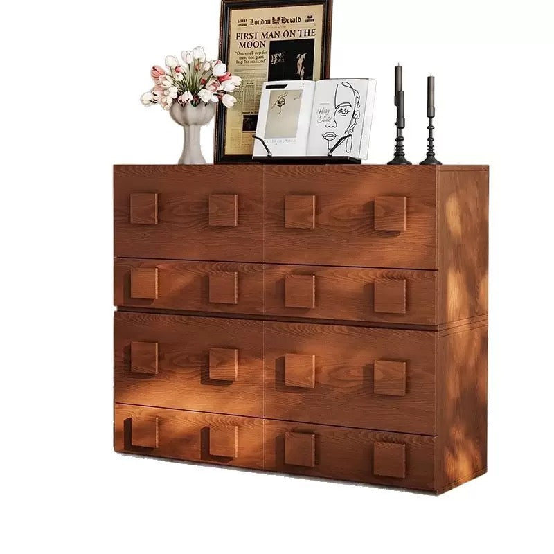 Mid-Century Modular Dresser and Nightstand with 2-Drawer, Wood