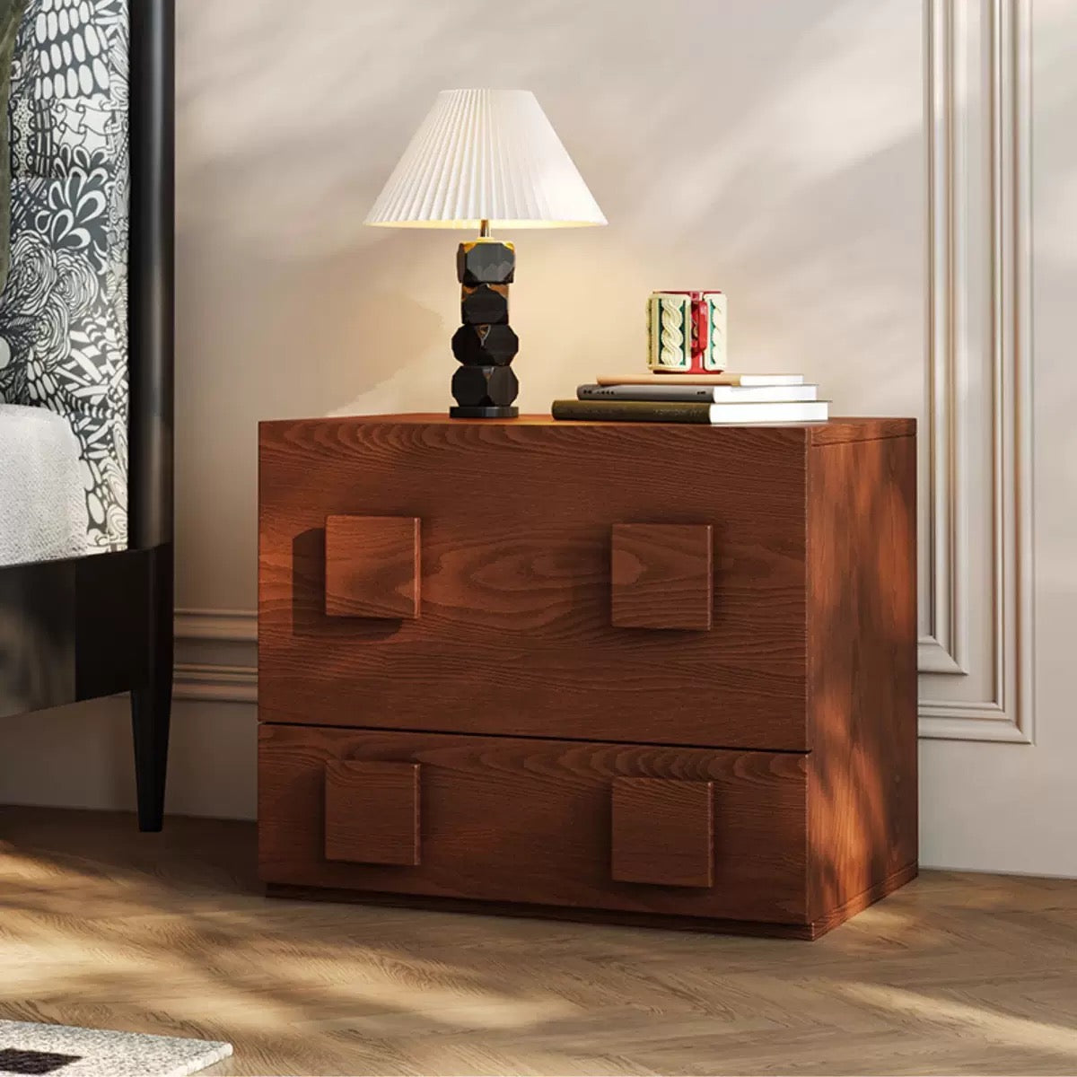 Mid-Century Modular Dresser and Nightstand with 2-Drawer, Wood