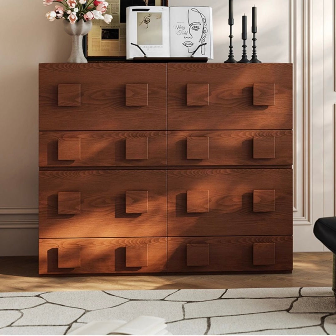 Mid-Century Modular Dresser and Nightstand with 2-Drawer, Wood