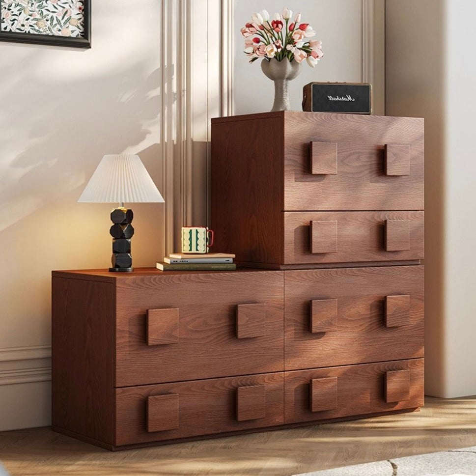 Mid-Century Modular Dresser and Nightstand with 2-Drawer, Wood