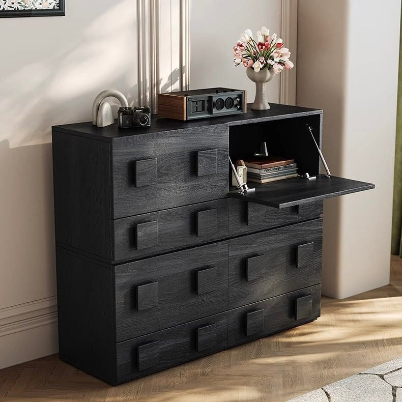 Mid-Century Modular Dresser and Nightstand with 2-Drawer, Wood