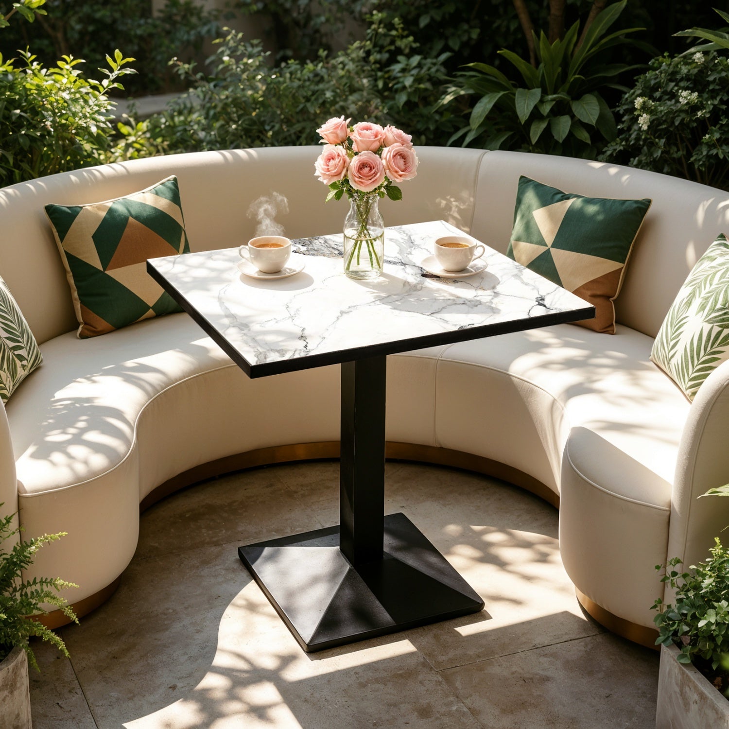 Eeeza Dining Table with Sintered Stone Top, Rectangular