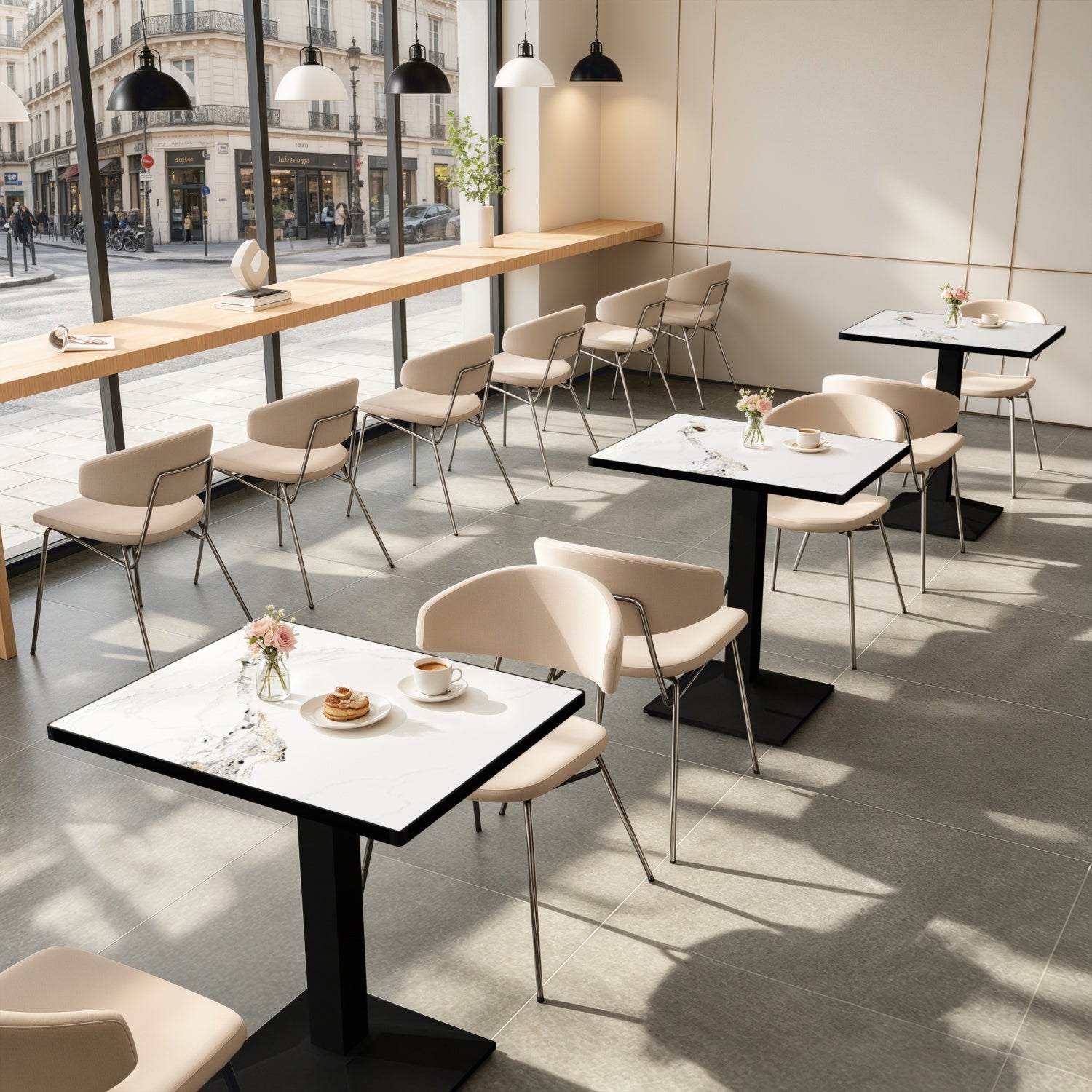 Eeeza Dining Table with Sintered Stone Top, Rectangular