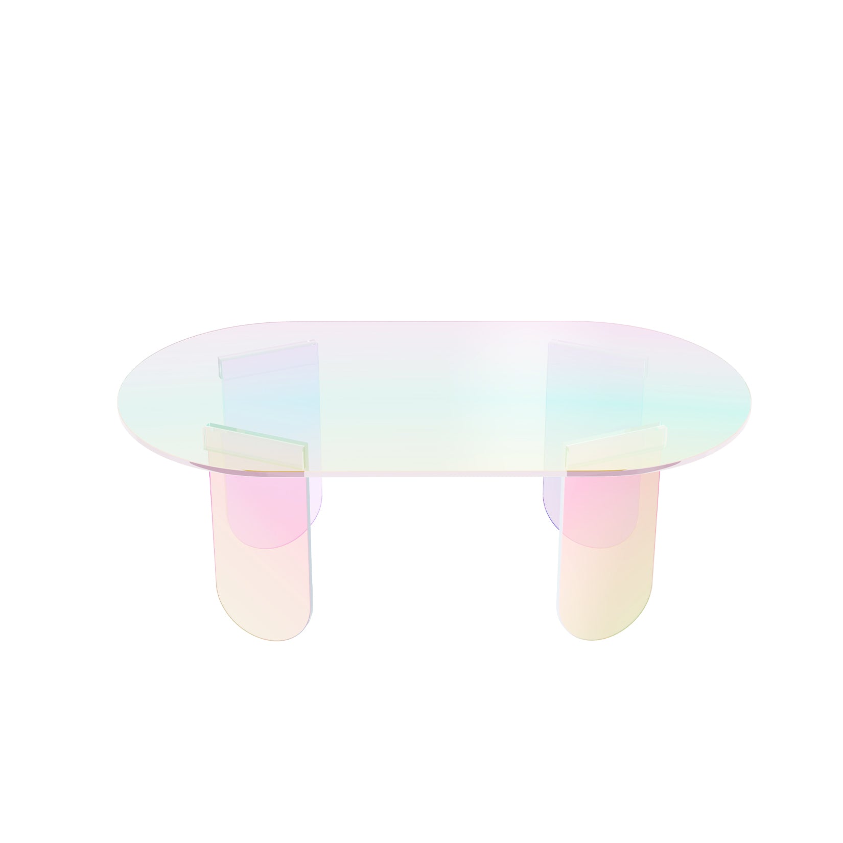 Acrylic Coffee Table for Living Room, Oval