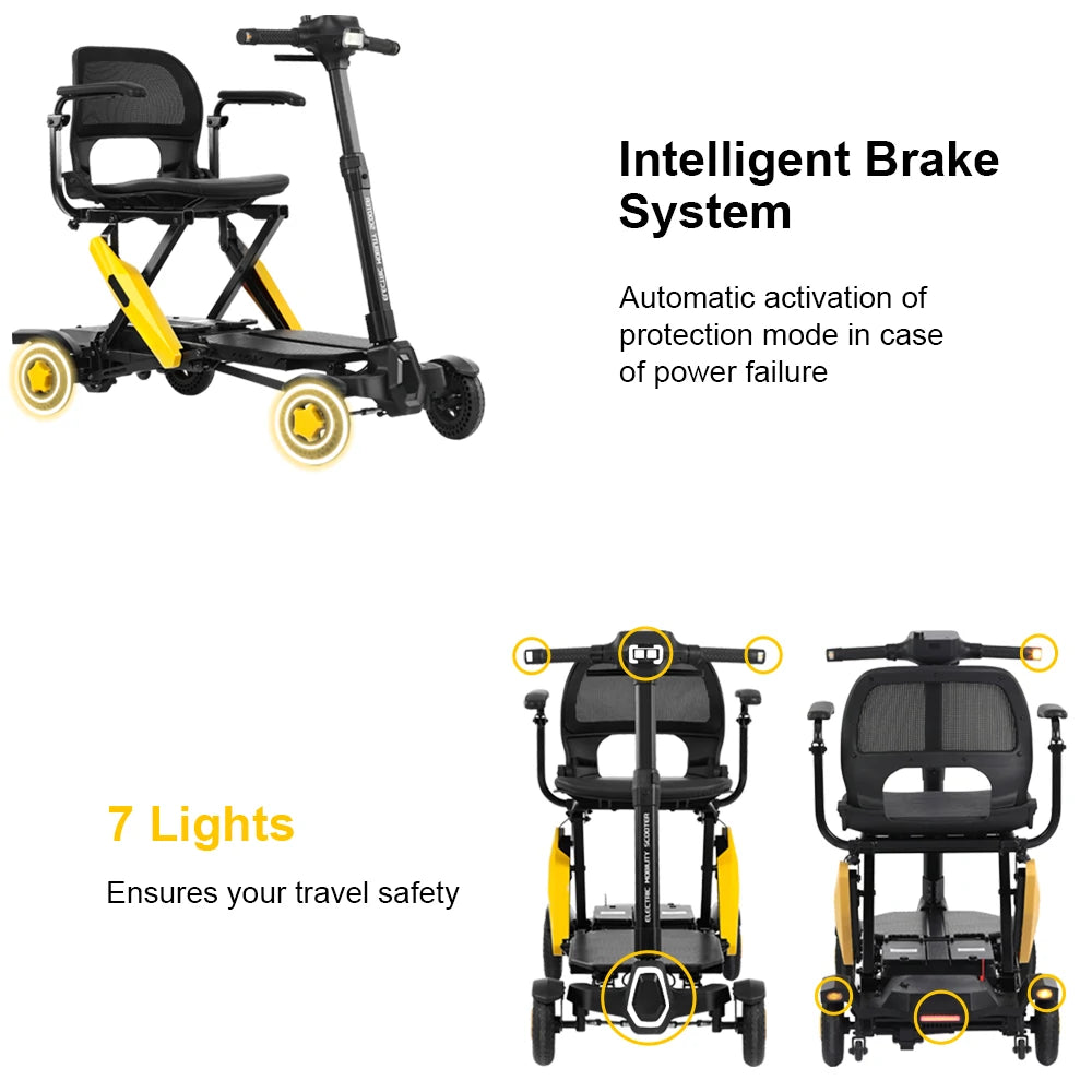 Eeeza MS310 Automatic Folding Mobility Scooter, 250W, 24V 5.2Ah